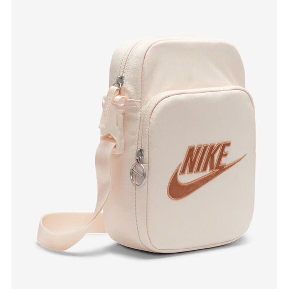 Nike Heritage Crossbody Beige Copper Logo Small Messenger Shoulder Women's Purse - Picture 1 of 5